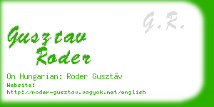 gusztav roder business card